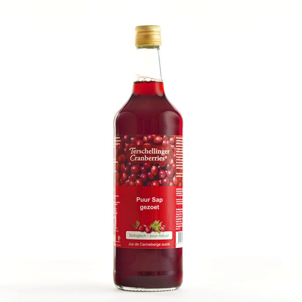 Cranberrysap gezoet 1 liter BIO